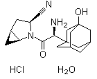 Saxagliptin hydrochloride hydrate molecular structure (CAS 1370409-28-1)