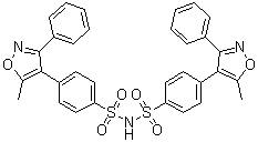 4-(5-甲基-3-苯基-4-异恶唑基)-N-[[4-(5-甲基-3-苯基-4-异恶唑基)苯基]磺酰基]苯磺酰胺分子结构 (CAS 1373038-60-8)