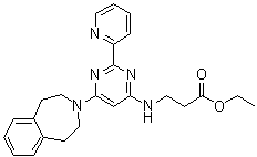 N-[2-(2-Pyridinyl)-6-(1,2,4,5-tetrahydro-3H-3-benzazepin-3-yl)-4-pyrimidinyl]-beta-alanine ethyl ester molecular structure (CAS 1373423-53-0)