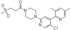 1-[4-(5'-Chloro-3,5-dimethyl[2,4'-bipyridin]-2'-yl)-1-piperazinyl]-3-(methylsulfonyl)-1-propanone molecular structure (CAS 1373615-35-0)