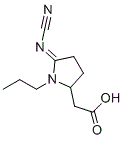 (E)-2-(5-(cyanoimino)-1-propylpyrrolidin-2-yl)acetic acid molecular structure (CAS 1373869-89-6)