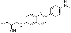 6-(3-Fluoro-2-hydroxypropoxy)-2-(4-methylaminophenyl)quinoline molecular structure (CAS 1374107-54-6)