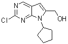 2-Chloro-7-cyclopentyl-7H-pyrrolo[2,3-d]pyrimidine-6-methanol molecular structure (CAS 1374639-77-6)
