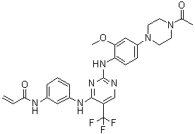 N-[3-[[2-[[4-(4-Acetyl-1-piperazinyl)-2-methoxyphenyl]amino]-5-(trifluoromethyl)-4-pyrimidinyl]amino]phenyl]-2-propenamide molecular structure (CAS 1374640-70-6)