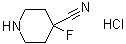 4-氟-4-哌啶甲腈盐酸盐分子结构 (CAS 1374653-45-8)