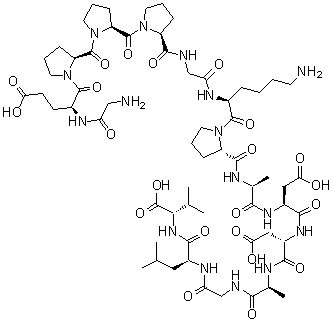 Glycyl-L-alpha-glutamyl-L-prolyl-L-prolyl-L-prolylglycyl-L-lysyl-L-prolyl-L-alanyl-L-alpha-aspartyl-L-alpha-aspartyl-L-alanylglycyl-L-leucyl-L-valine molecular structure (CAS 137525-51-0)