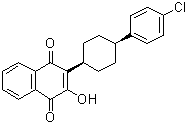 2-[顺式-4-(4-氯苯基)环己基]-3-羟基-1,4-萘醌分子结构 (CAS 137732-39-9)