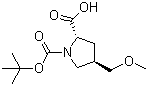 (2S,4S)-4-(Methoxymethyl)-1,2-pyrrolidinedicarboxylic acid 1-(1,1-dimethylethyl) ester molecular structure (CAS 1378388-16-9)