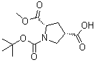 (3S,5S)-1-(tert-Butoxycarbonyl)-5-(methoxycarbonyl)pyrrolidine-3-carboxylic acid molecular structure (CAS 1378388-35-2)