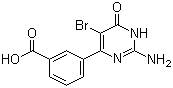 3-(2-氨基-5-溴-1,6-二氢-6-氧代-4-嘧啶基)苯甲酸分子结构 (CAS 1383132-82-8)