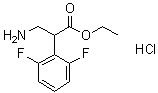 alpha-(氨基甲基)-2,6-二氟苯乙酸乙酯盐酸盐分子结构 (CAS 1383134-10-8)