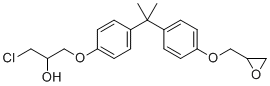 双酚A(3-氯-2-羟基丙基)缩水甘油基醚分子结构 (CAS 13836-48-1)