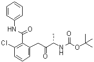 N-[(1S)-3-[3-Chloro-2-[(phenylamino)carbonyl]phenyl]-1-methyl-2-oxopropyl]carbamic acid 1,1-dimethylethyl ester molecular structure (CAS 1386861-47-7)