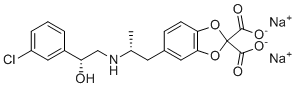 disodium (R,R)-5-(2-((2-(3-chlorophenyl)-2-hydroxyethyl)-amino)propyl)-1,3-benzodioxole-2,3-dicarboxylate molecular structure (CAS 138908-40-4)