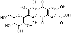 Carmine molecular structure (CAS 1390-65-4)