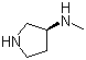 (3S)-(-)-3-(甲氨基)吡咯烷分子结构 (CAS 139015-32-0)