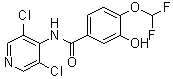 N-(3,5-二氯-4-吡啶基)-4-(二氟甲氧基)-3-羟基苯甲酰胺分子结构 (CAS 1391052-76-8)