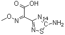 (Z)-5-氨基-alpha-(甲氧基亚胺)-1,2,4-噻二唑-5-(碳-14)-3-乙酸分子结构 (CAS 139183-37-2)