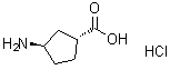 (1R,3R)-rel-3-Aminocyclopentanecarboxylic acid hydrochloride (1:1) molecular structure (CAS 1392803-15-4)