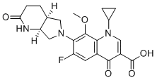 structure of CAS# 1395056-41-3, Moxifloxacin Impurity 12;1-Cyclopropyl-6-fluoro-8-methoxy-4-oxo-7-[(4aS,7aS)-2-oxooctahydro-6H-pyrrolo[3,4-b]pyridin-6-yl]-1,4-dihydro-3-quinolinecarboxylic acid