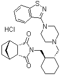 (3aR,4R,7S,7aS)-rel-2-[[(1R,2R)-2-[[4-(1,2-苯并异噻唑-3-基)-1-哌嗪基]甲基]环己基]甲基]六氢-4,7-甲桥-1H-异吲哚-1,3(2H)-二酮盐酸盐分子结构 (CAS 139563-24-9)