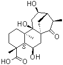 (4alpha,6beta)-6,9-二羟基-15-氧代贝壳杉烷-18-酸分子结构 (CAS 1401419-88-2)