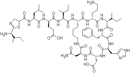 Bacitracin molecular structure (CAS 1405-87-4)