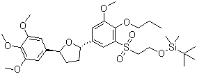 (2S,5S)-2-[3-[[2-[(叔丁基二甲基硅)氧]乙基]磺酰基]-5-甲氧基-4-丙氧基苯基]-5-(3,4,5-三甲氧基苯基)四氢呋喃分子结构 (CAS 140705-14-2)