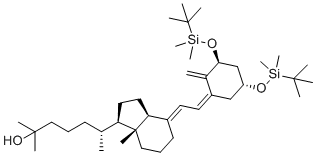 结构式 CAS# 140710-96-9, (R)-6-((1R,3aS,7aR,E)-4-((Z)-2-((3S,5R)-3,5-双(叔-丁基二甲基硅烷基氧基)-2-亚甲基环己基亚基)亚乙基)-7a-甲基八氢-1H-茚-1-基)-2-甲基庚烷-2-醇
