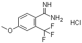 structure of CAS# 1408058-12-7, 4-Methoxy-2-(trifluoromethyl)benzenecarboximidamide hydrochloride (1:1)