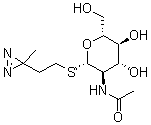 2-(3-甲基-3H-双吖丙啶-3-基)乙基 2-(乙酰氨基)-2-脱氧-1-硫代-beta-D-吡喃葡糖苷分子结构 (CAS 141411-41-8)