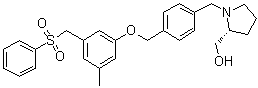(2R)-1-[[4-[[3-Methyl-5-[(phenylsulfonyl)methyl]phenoxy]methyl]phenyl]methyl]-2-pyrrolidinemethanol molecular structure (CAS 1415562-82-1)