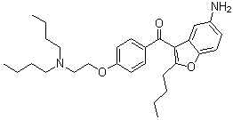 (5-Amino-2-butyl-3-benzofuranyl)[4-[2-(dibutylamino)ethoxy]phenyl]methanone molecular structure (CAS 141625-94-7)