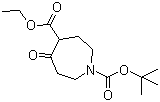 1-N-叔丁氧羰基-5-氧代六氢-1H-氮杂卓-4-甲酸乙酯分子结构 (CAS 141642-82-2)