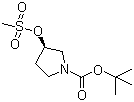 (R)-1-叔丁氧羰基-3-甲磺酰氧基吡咯烷分子结构 (CAS 141699-57-2)