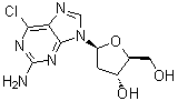 6-Chloro-9-(2-deoxy-beta-L-erythro-pentofuranosyl)-9H-purin-2-amine molecular structure (CAS 141771-78-0)