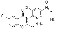 2-(2-氨基乙氧基)-5-氯-N-(2-氯-4-硝基苯基)苯甲酰胺盐酸盐分子结构 (CAS 1420290-99-8)