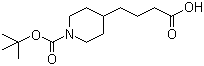 4-(N-Boc-4-哌啶基)丁酸分子结构 (CAS 142247-38-9)