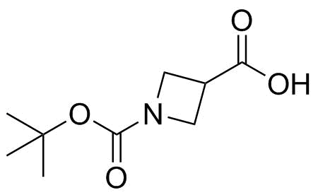 1-N-Boc-3-吖丁啶羧酸分子结构 (CAS 142253-55-2)