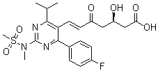 (3R,6E)-7-[4-(4-氟苯基)-6-异丙基-2-[甲基(甲基磺酰基)氨基]-5-嘧啶基]-3-羟基-5-氧代-6-庚烯酸分子结构 (CAS 1422619-13-3)