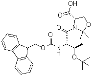 (4S)-3-[(2S,3R)-3-(1,1-Dimethylethoxy)-2-[[(9H-fluoren-9-ylmethoxy)carbonyl]amino]-1-oxobutyl]-2,2-dimethyl-4-oxazolidinecarboxylic acid molecular structure (CAS 1425938-63-1)