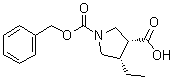 (3R,4S)-4-ethyl-1,3-Pyrrolidinedicarboxylic acid 1-(phenylmethyl) ester molecular structure (CAS 1428243-24-6)
