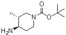 (3R,4R)-rel-4-氨基-3-甲基-1-哌啶羧酸叔丁酯分子结构 (CAS 1428341-13-2)