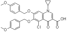 5-Chloro-1-cyclopropyl-1,4-dihydro-6,7-bis[(4-methoxyphenyl)methoxy]-4-oxo-3-quinolinecarboxylic acid molecular structure (CAS 1429440-05-0)