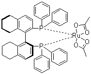 Diacetato[(S)-(-)-2,2'-bis(diphenylphosphino)-5,5',6,6',7,7',8,8'-octahydro-1,1'-binaphthyl]ruthenium(II) molecular structure (CAS 142962-95-6)