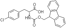 Fmoc-D-4-氯苯丙氨酸分子结构 (CAS 142994-19-2)
