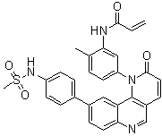 N-[2-Methyl-5-[9-[4-[(methylsulfonyl)amino]phenyl]-2-oxobenzo[h]-1,6-naphthyridin-1(2H)-yl]phenyl]-2-propenamide molecular structure (CAS 1431525-23-3)