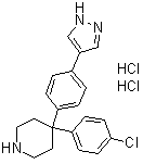 4-(4-氯苯基)-4-[4-(1H-吡唑-4-基)苯基]哌啶二盐酸盐分子结构 (CAS 1431697-86-7)