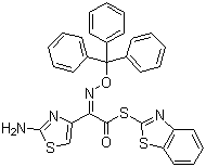 (Benzothiazol-2-yl)-(Z)-2-trityloxyimino-2-(2-aminothiazole-4-yl)-thioacetate molecular structure (CAS 143183-03-3)
