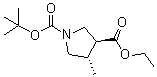 (3S,4S)-4-Methyl-1,3-pyrrolidinedicarboxylic acid 1-(1,1-dimethylethyl) 3-ethyl ester molecular structure (CAS 1434126-87-0)